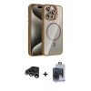 MARSİLYAN™- iPhone 15 Pro Max Kılıf Yadigar Asil Koleksiyonu - Siyah Vanessa Magic Cam + Raze Metal Kamera Lens - GS