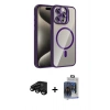 MARSİLYAN™- iPhone 15 Pro Max Kılıf Yadigar Asil Koleksiyonu - Siyah Vanessa Magic Cam + Raze Metal Kamera Lens - SH