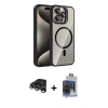 MARSİLYAN™- iPhone 15 Pro Max Kılıf Yadigar Asil Koleksiyonu - Siyah Vanessa Magic Cam + Raze Metal Kamera Lens - GS