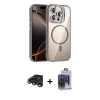 MARSİLYAN™- iPhone 15 Pro Max Kılıf Yadigar Asil Koleksiyonu - Siyah Vanessa Magic Cam + Raze Metal Kamera Lens - TMGI
