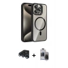 MARSİLYAN™- iPhone 15 Pro Max Kılıf Yadigar Asil Koleksiyonu - Siyah Vanessa Magic Hayalet Cam + Raze Metal Kamera Lens - LT