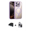 MARSİLYAN™- iPhone 15 Pro Max Kılıf Yadigar Asil Koleksiyonu - Siyah Vanessa Magic Hayalet Cam + Raze Metal Kamera Lens - LT