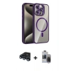 MARSİLYAN™- iPhone 15 Pro Max Kılıf Yadigar Asil Koleksiyonu - Siyah Vanessa Magic Hayalet Cam + Raze Metal Kamera Lens - LT