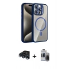 MARSİLYAN™- iPhone 15 Pro Max Kılıf Yadigar Asil Koleksiyonu - Siyah Vanessa Magic Hayalet Cam + Raze Metal Kamera Lens - LT