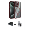 MARSİLYAN™- iPhone 15 Pro Max Kılıf Yadigar Asil Koleksiyonu - Siyah Vanessa Magic Hayalet Cam + Raze Metal Kamera Lens - LT