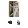 MARSİLYAN™- iPhone 15 Pro Max Kılıf Yadigar Asil Koleksiyonu - Siyah Vanessa Magic Hayalet Cam + Raze Metal Kamera Lens - LT