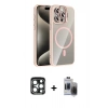 MARSİLYAN™- iPhone 15 Pro Max Kılıf Yadigar Asil Koleksiyonu - Siyah Vanessa Magic Hayalet Cam + PVD Metal Kamera Lens - LT