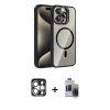 MARSİLYAN™- iPhone 15 Pro Max Kılıf Yadigar Asil Koleksiyonu - Siyah Vanessa Magic Hayalet Cam + PVD Metal Kamera Lens - GS