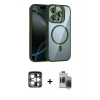 MARSİLYAN™- iPhone 15 Pro Max Kılıf Yadigar Asil Koleksiyonu - Siyah Vanessa Magic Hayalet Cam + PVD Metal Kamera Lens - GS