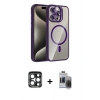 MARSİLYAN™- iPhone 15 Pro Max Kılıf Yadigar Asil Koleksiyonu - Siyah Vanessa Magic Hayalet Cam + PVD Metal Kamera Lens - LT
