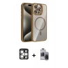 MARSİLYAN™- iPhone 15 Pro Max Kılıf Yadigar Asil Koleksiyonu - Siyah Vanessa Magic Hayalet Cam + PVD Metal Kamera Lens - GS