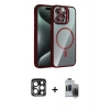 MARSİLYAN™- iPhone 15 Pro Max Kılıf Yadigar Asil Koleksiyonu - Siyah Vanessa Magic Hayalet Cam + PVD Metal Kamera Lens - LT