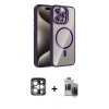 MARSİLYAN™- iPhone 15 Pro Max Kılıf Yadigar Asil Koleksiyonu - Siyah Vanessa Magic Hayalet Cam + PVD Metal Kamera Lens - GS