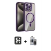 MARSİLYAN™- iPhone 15 Pro Max Kılıf Yadigar Asil Koleksiyonu - Siyah Vanessa Magic Hayalet Cam + PVD Metal Kamera Lens - GI