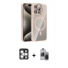MARSİLYAN™- iPhone 15 Pro Max Kılıf Yadigar Asil Koleksiyonu - Siyah Vanessa Magic Hayalet Cam + PVD Metal Kamera Lens - GS