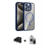 MARSİLYAN™- iPhone 15 Pro Max Kılıf Yadigar Asil Koleksiyonu - Siyah Vanessa Magic Hayalet Cam + Raze Metal Kamera Lens - SH