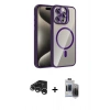 MARSİLYAN™- iPhone 15 Pro Max Kılıf Yadigar Asil Koleksiyonu - Siyah Vanessa Magic Hayalet Cam + Raze Metal Kamera Lens - GS