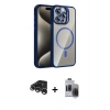 MARSİLYAN™- iPhone 15 Pro Max Kılıf Yadigar Asil Koleksiyonu - Siyah Vanessa Magic Hayalet Cam + Raze Metal Kamera Lens - GS