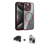 MARSİLYAN™- iPhone 15 Pro Max Kılıf Yadigar Asil Koleksiyonu - Siyah Vanessa Magic Hayalet Cam + Raze Metal Kamera Lens - GS