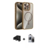 MARSİLYAN™- iPhone 15 Pro Max Kılıf Yadigar Asil Koleksiyonu - Siyah Vanessa Magic Hayalet Cam + Raze Metal Kamera Lens - SH