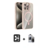 MARSİLYAN™- iPhone 15 Pro Max Kılıf Yadigar Asil Koleksiyonu - Siyah Vanessa Magic Hayalet Cam + PVD Metal Kamera Lens - SH