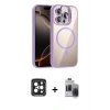 MARSİLYAN™- iPhone 15 Pro Max Kılıf Yadigar Asil Koleksiyonu - Siyah Vanessa Magic Hayalet Cam + PVD Metal Kamera Lens - SH