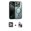 MARSİLYAN™- iPhone 15 Pro Max Kılıf Yadigar Asil Koleksiyonu - Siyah Vanessa Magic Hayalet Cam + PVD Metal Kamera Lens - SH