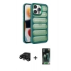 MARSİLYAN™- iPhone 15 Pro Max Kılıf Yadigar Doku Özel Seri - Şeffaf 360 Full Body Arka Koruyucu + Raze Metal Kamera Lens - SH