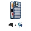 MARSİLYAN™- iPhone 15 Pro Max Kılıf Yadigar Doku Özel Seri - Siyah 3D Antistatik Seramik Nano Ekran Koruyucu + Raze Metal Kamera Lens - SH