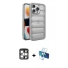 MARSİLYAN™- iPhone 15 Pro Max Kılıf Yadigar Doku Özel Seri - Siyah 3D Antistatik Seramik Nano Ekran Koruyucu + PVD Metal Kamera Lens - GS