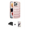 MARSİLYAN™- iPhone 15 Pro Max Kılıf Yadigar Doku Özel Seri - Siyah Bilvis 3D Mat Cam Ekran Koruyucu + Raze Metal Kamera Lens - GS