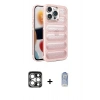 MARSİLYAN™- iPhone 15 Pro Max Kılıf Yadigar Doku Özel Seri - Siyah Joko Magic 5D Cam + PVD Metal Kamera Lens - GS
