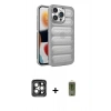 MARSİLYAN™- iPhone 15 Pro Max Kılıf Yadigar Doku Özel Seri - Siyah Joko Magic 5D Hayalet Cam + PVD Metal Kamera Lens - GI