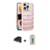 MARSİLYAN™- iPhone 15 Pro Max Kılıf Yadigar Doku Özel Seri - Siyah Polymer Nano Ekran Koruyucu + Raze Metal Kamera Lens - GS