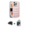 MARSİLYAN™- iPhone 15 Pro Max Kılıf Yadigar Doku Özel Seri - Siyah Vanessa Magic Cam + Raze Metal Kamera Lens - SH