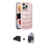 MARSİLYAN™- iPhone 15 Pro Max Kılıf Yadigar Doku Özel Seri - Siyah Vanessa Magic Cam + Raze Metal Kamera Lens - TMGI