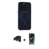 MARSİLYAN™- iPhone 15 Pro Max Kılıf Yadigar Işık - Şeffaf 360 Full Body Arka Koruyucu + Raze Metal Kamera Lens - GS