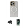 MARSİLYAN™- iPhone 15 Pro Max Kılıf Yadigar Işık - Şeffaf 360 Full Body Arka Koruyucu + Raze Metal Kamera Lens - GS
