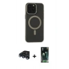 MARSİLYAN™- iPhone 15 Pro Max Kılıf Yadigar Işık - Şeffaf 360 Full Body Arka Koruyucu + Raze Metal Kamera Lens - LT