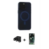MARSİLYAN™- iPhone 15 Pro Max Kılıf Yadigar Işık - Şeffaf 360 Full Body Arka Koruyucu + Raze Metal Kamera Lens - SH