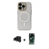 MARSİLYAN™- iPhone 15 Pro Max Kılıf Yadigar Işık - Şeffaf 360 Full Body Arka Koruyucu + Raze Metal Kamera Lens - SH
