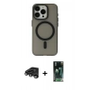MARSİLYAN™- iPhone 15 Pro Max Kılıf Yadigar Işık - Şeffaf 360 Full Body Arka Koruyucu + Raze Metal Kamera Lens - TMGI