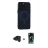 MARSİLYAN™- iPhone 15 Pro Max Kılıf Yadigar Işık - Şeffaf 360 Full Body Arka Koruyucu + Raze Metal Kamera Lens - TMGI