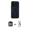 MARSİLYAN™- iPhone 15 Pro Max Kılıf Yadigar Işık - Şeffaf Pasifik Cam Ekran Koruyucu + PVD Metal Kamera Lens - TU