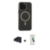 MARSİLYAN™- iPhone 15 Pro Max Kılıf Yadigar Işık - Şeffaf Pasifik Cam Ekran Koruyucu + Raze Metal Kamera Lens - LT