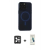 MARSİLYAN™- iPhone 15 Pro Max Kılıf Yadigar Işık - Şeffaf Pasifik Cam Ekran Koruyucu + PVD Metal Kamera Lens - SH