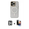 MARSİLYAN™- iPhone 15 Pro Max Kılıf Yadigar Işık - Siyah 3D Antistatik Mat Seramik Nano Ekran Koruyucu + PVD Metal Kamera Lens - LT