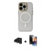 MARSİLYAN™- iPhone 15 Pro Max Kılıf Yadigar Işık - Siyah 3D Antistatik Mat Seramik Nano Ekran Koruyucu + Raze Metal Kamera Lens - SH