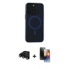 MARSİLYAN™- iPhone 15 Pro Max Kılıf Yadigar Işık - Siyah 3D Antistatik Mat Seramik Nano Ekran Koruyucu + Raze Metal Kamera Lens - SH