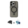 MARSİLYAN™- iPhone 15 Pro Max Kılıf Yadigar Işık - Siyah 3D Antistatik Seramik Nano Ekran Koruyucu + Raze Metal Kamera Lens - GS